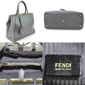 Fendi Handbag Bag Toujours Leather Gray Classic Shoulder